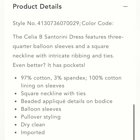 CELIA B SANTORINI PUFF-SLEEVE DRESS - Picture 6 of 6